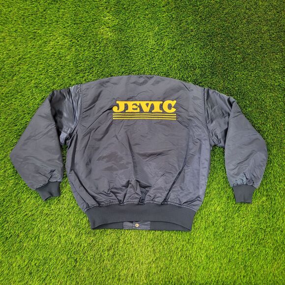 Vintage 80s 420 Safe-Driver Bomber Jacket XL 26x25 Jevic USA - Picture 1 of 16